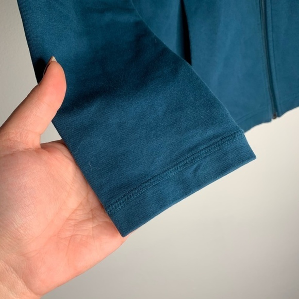 Talbots Teal Collared Front Zip Up Jacket Medium - image 4